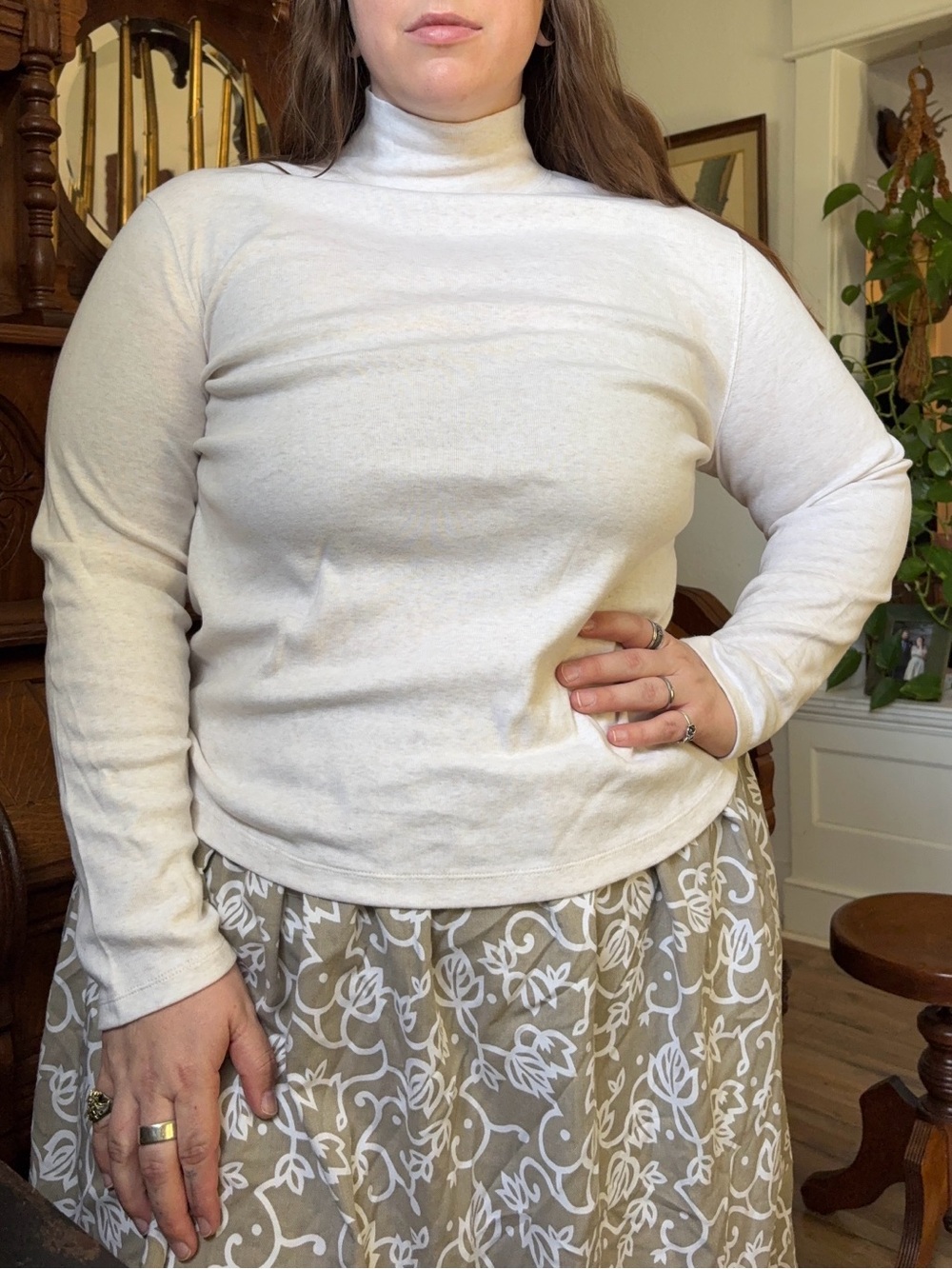 Lovely nwt Pendleton 100% Cotton Cream Turtleneck